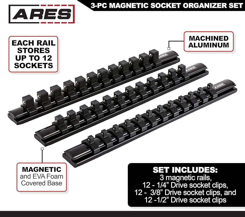 Amazon.com: ARES 60053-3-Piece Black Magnetic Socket